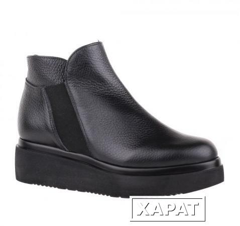 Фото REPO Зимние черные кожаные ботинки на молнии бренда Repo