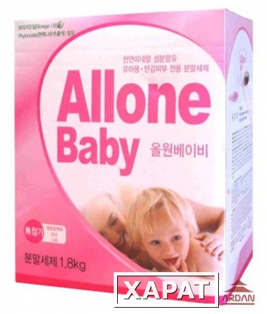Фото Стиральный порошок Allone детский, концентрированный белья 1,8 кг. Производство - Южная Корея. Оптом.