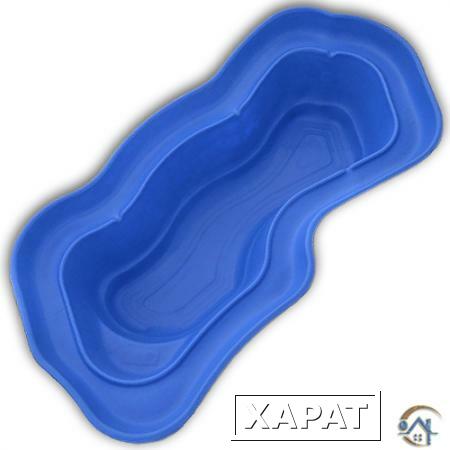 Фото Бассейн-пруд для дачи пластиковый ПБ 4-750 синий, зеленый