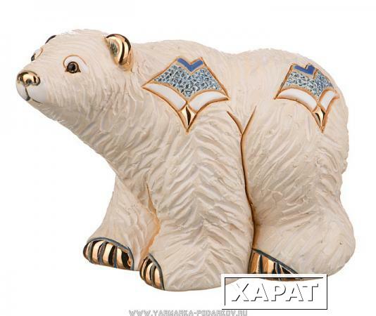 Фото Статуэтка декоративная полярный медведь 12х7 см.высота 9,5 см.