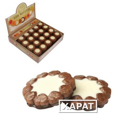 Фото Печенье БИСКОТТИ (Россия) "Ноттэ", шоколадное с кремом, глазированное, сдобное, 2 кг, шоу-бокс