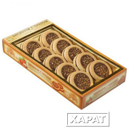 Фото Печенье БИСКОТТИ (Россия) с орехами, глазированное, сдобное, 245 г, картонная коробка