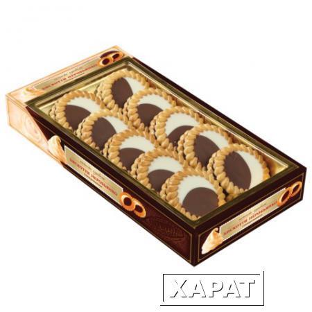 Фото Печенье БИСКОТТИ (Россия) "Неробьянко", с шоколадной и кремовой начинкой, глазированное, 265 г, картонная коробка