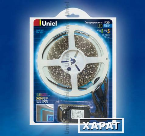 Фото ULS-3528-60LED/m-8mm-IP20-DC12V-BLUE Лента светодиодная UNIEL.