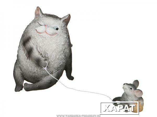 Фото Фигурка кошки-мышки 8х6х7,5 см.