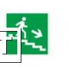 Фото Знак "Направление к эвакуационному выходу (по лестнице направо вниз)" 150х150мм TDM