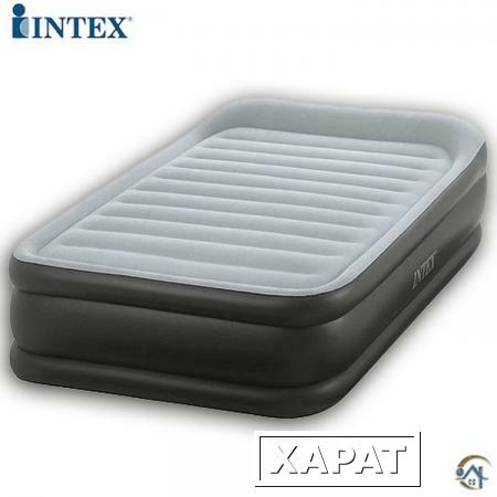 Фото Надувная односпальная кровать Intex (99х191х42 см) со встроенным насосом