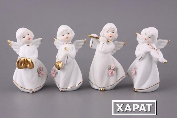 Фото Комплект статуэток из 4 шт. "ангелы-музыканты" 7*3 см.высота=10 см Hangzhou Jinding (227-109)