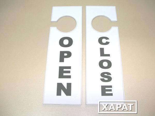 Фото Табличка для торгового зала "Open/Close", белая, В-162-Open/Close.