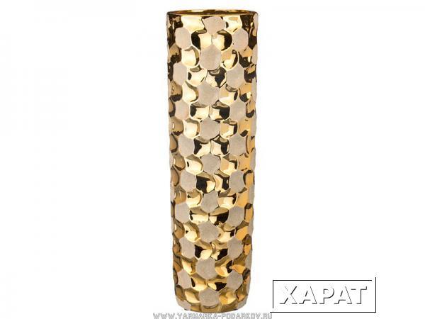 Фото Ваза напольная золотой декор диаметр 17 см. высота 56 см.
