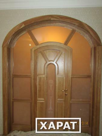 Фото Межкомнатная дверь покрытые шпоном сосны Берест со стеклом коричневый