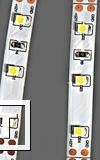 Фото Гибкая самоклеющаяся светодиодная лента открытая на белом основании