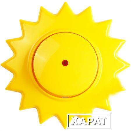 Фото DMLED Выключатель одноклавишный Солнце желтый