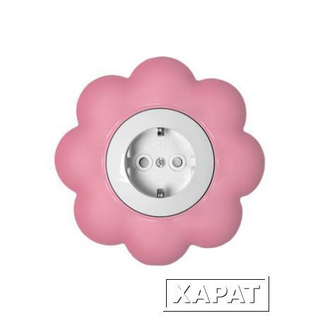 Фото DMLED Розетка для детской Цветок бело-розовая