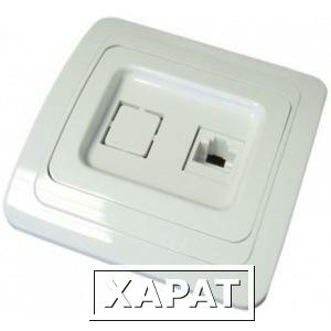 Фото Розетка компьютерная RJ45 белая RJ-45 TDM Валдай SQ1804-0013