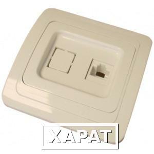 Фото Розетка компьютерная RJ45 слоновая кость RJ-45 TDM Валдай SQ1804-0113