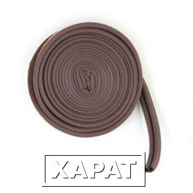Фото Уплотнитель для окон Е-профиль, резиновый, клейкая основа, коричневый, 10м (Россия)