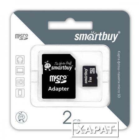 Фото SD micro карта памяти 2GB с адаптером SD Smartbuy
