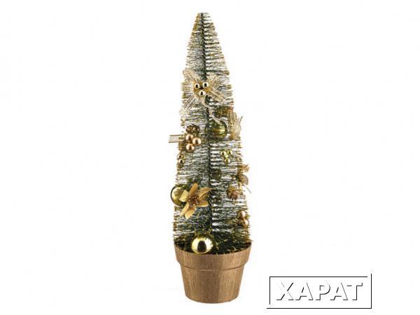 Фото Изделие декоративное " елочка золотая с украшениями" в пвх коробке" высота = 45 см Polite Crafts&amp;gifts (160-127)