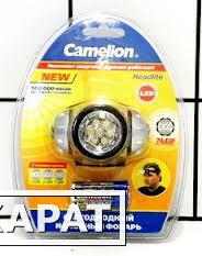 Фото Фонарь Camelion LED 5310-7F3 (5311) (налобный металлик, 3 режима, 3хAAA в комплекте, блистер)