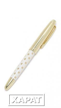 Фото Kate Spade New York Шариковая ручка в золотистый горошек