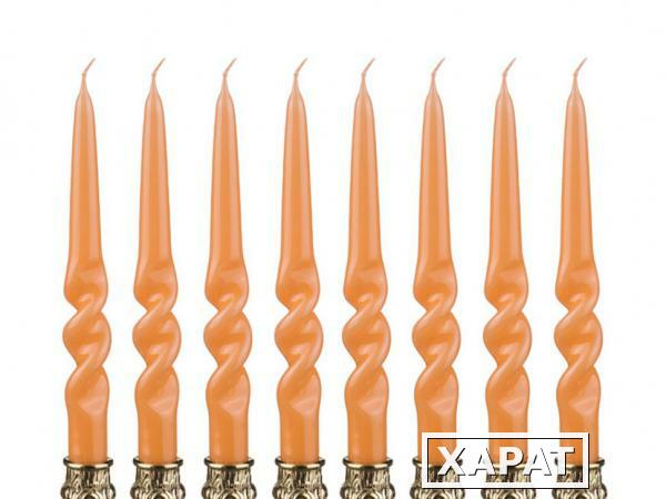 Фото Набор свечей из 8 шт."альфа" лакированный, оранжевый высота=23 см Young Adpal (348-087)