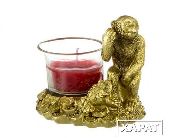 Фото Подсвечник "обезьянка с денежной жабой" 8*5,8*5,8 см Polite Crafts&amp;gifts (117-197)