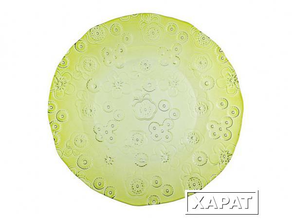 Фото Тарелка "флора" диаметр=28 см.зеленая без упаковки Vidrios San (600-625)
