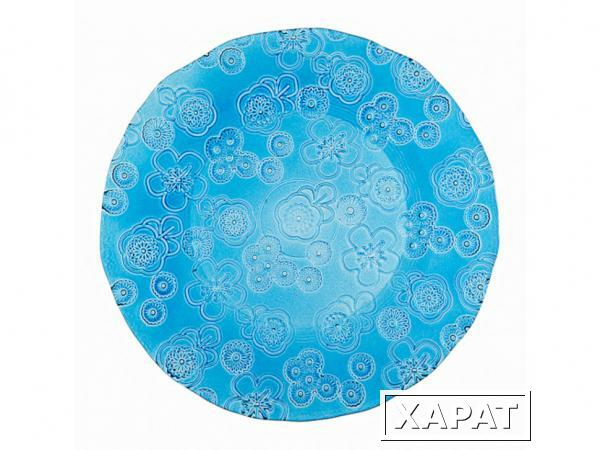 Фото Тарелка "флора" диаметр=28 см.голубая без упаковки Vidrios San (600-628)