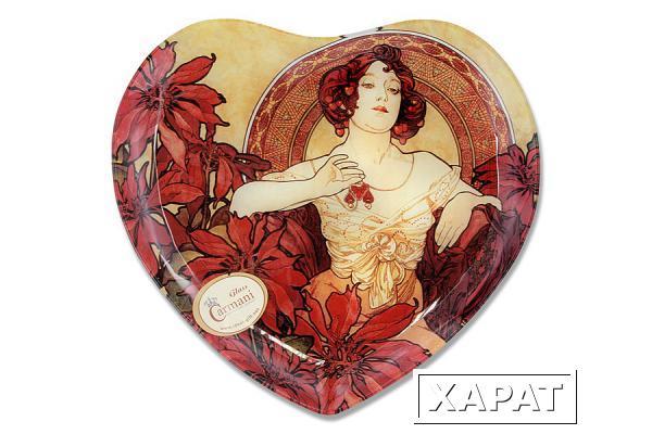 Фото Тарелка в форме сердца Рубин (А. Муха) Carmani ( CAR198-2703-AL )