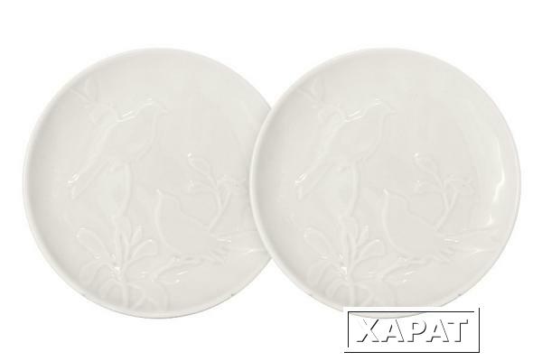 Фото Набор из 2-х тарелок закусочных Птицы (кремовая) SantaFe ( SL-SP15016cr-AL )