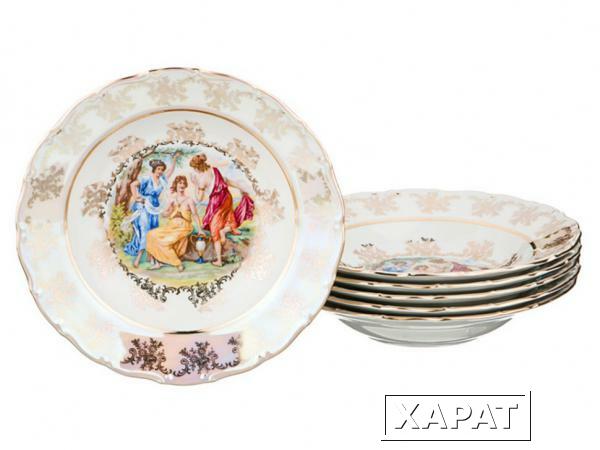 Фото Набор суповых тарелок из 6 шт."мадонна" диаметр=23 см. Bohemia Porcelan (655-078)