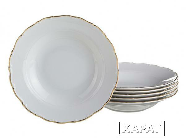Фото Набор суповых тарелок из 6 шт."офелия 662" диаметр=23 см. Bohemia Porcelan (655-102)