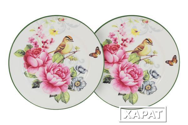 Фото Набор из 2-х тарелок Цветы и птицы INFINITY ( INFEX-C045-FB-AL )