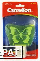 Фото Ночник Camelion NL-103 "Бабочка" (Светодиодный с выключателем 220В 0,4Вт)