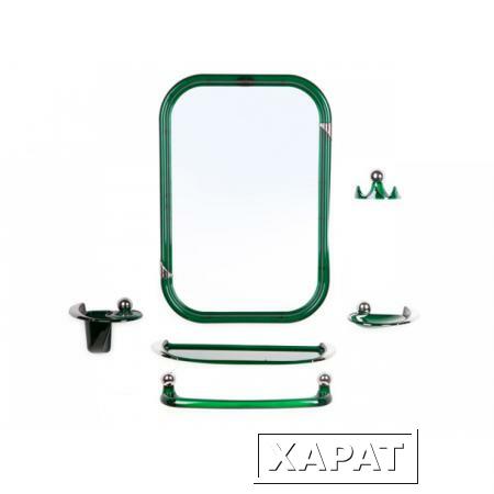 Фото Набор ВК Viva Style (Вива Стиль), зеленый полупрозрачный, BEROSSI (Изделие из пластмассы. Размер зеркало 379 х 551 мм) (НВ10411001)