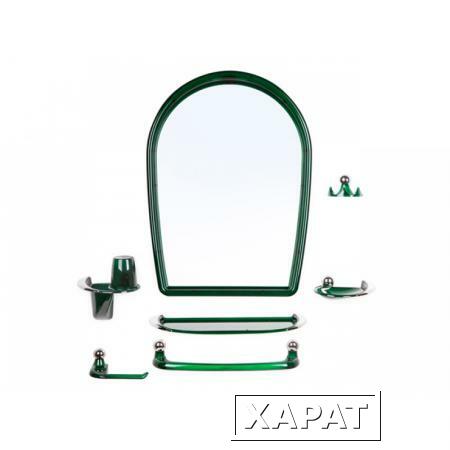 Фото Набор ВК Viva Elegance (Вива Элегант), зеленый полупрозрачный, BEROSSI (Изделие из пластмассы. Размер зеркало 430 х 580 мм) (НВ10311001)