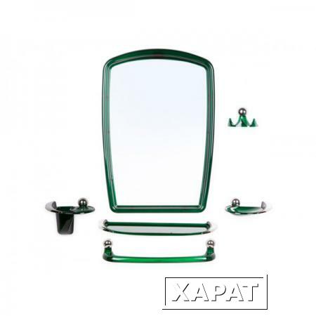 Фото Набор ВК Viva Gracia (Вива Грация), зеленый полупрозрачный, BEROSSI (Изделие из пластмассы. Размер зеркало 380 х 550 мм) (НВ10511001)