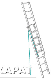 Фото Лестница приставная выдвижная (телескопическая) на канатной тяге ЛПТ-3,0