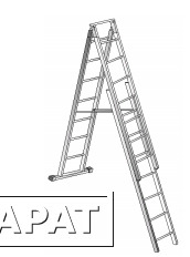 Фото Лестница трехсекционная универсальная с функцией установки на лестничном марше ЛТ-М-1