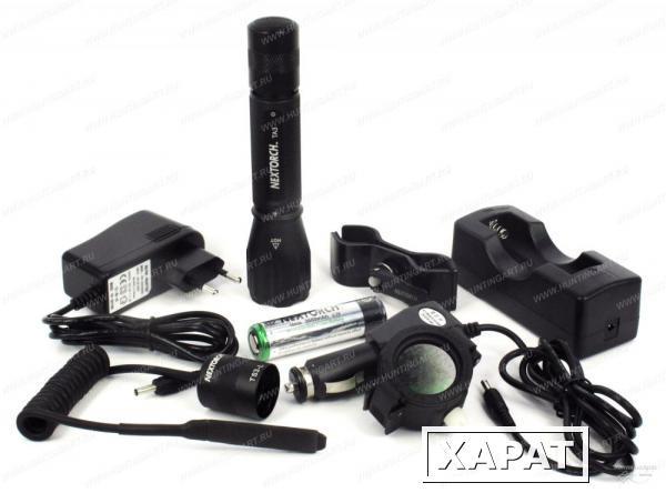 Фото Комплект NexTorch - фонарь подствольный TA3, с кронштейном, выносной кнопкой, фильтром и зарядным устройством