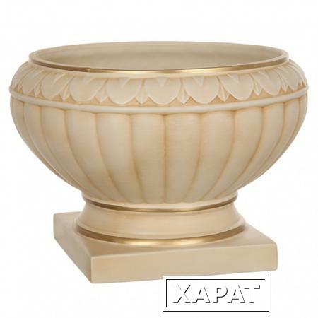 Фото Вазон широкий "романо" персиковый высота=26 см.диаметр=37 см. Loucicentro Ceramica (742-177)
