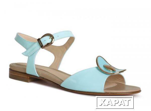 Фото BALDININI Лакированные голубые сандалии от итальянского бренда Baldinini