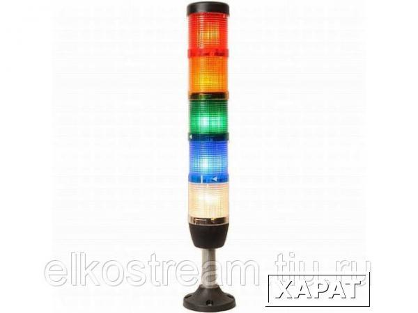 Фото Сигнальная колонна 70мм, кр, жел, зел, бел, син, 220В, светодиод LED