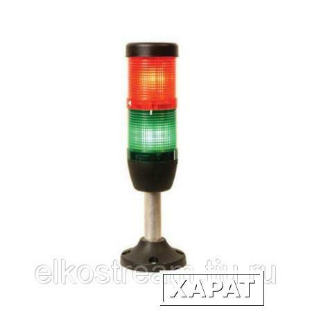 Фото Сигнальная колонна 50 мм, красная, зеленая, зуммер 90 Дц, 220В
