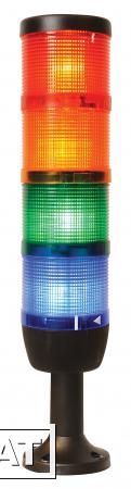 Фото Сигнальная колонна 70 мм, красная, желтая, зеленая, белая, синяя, 24 В, светодиод LED
