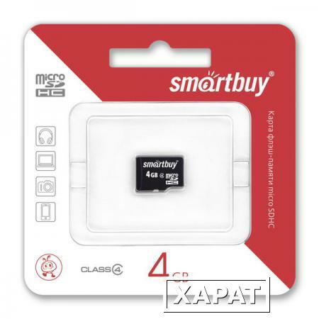 Фото SD micro карта памяти 4GB без адаптеров Smartbuy