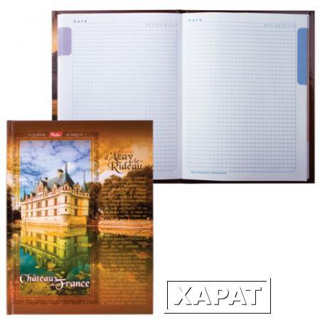 Фото Блокнот 7БЦ, А5, 80 л., обложка ламинированная, 5-цветный блок, HATBER, "Замки Франции"