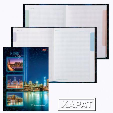 Фото Блокнот 7БЦ, А4, 120 л., обложка ламинированная, 5-цветный блок, HATBER, "Ночной город"