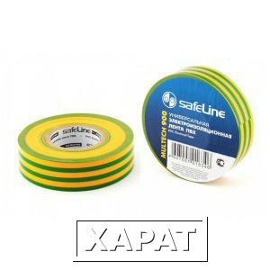 Фото Изолента safeline 15/10 желто-зеленый 10256